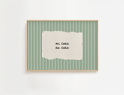Mi Casa Su Casa Vintage Stripe Print | Digital Download