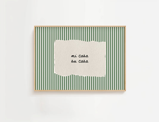 Mi Casa Su Casa Vintage Stripe Print | Digital Download