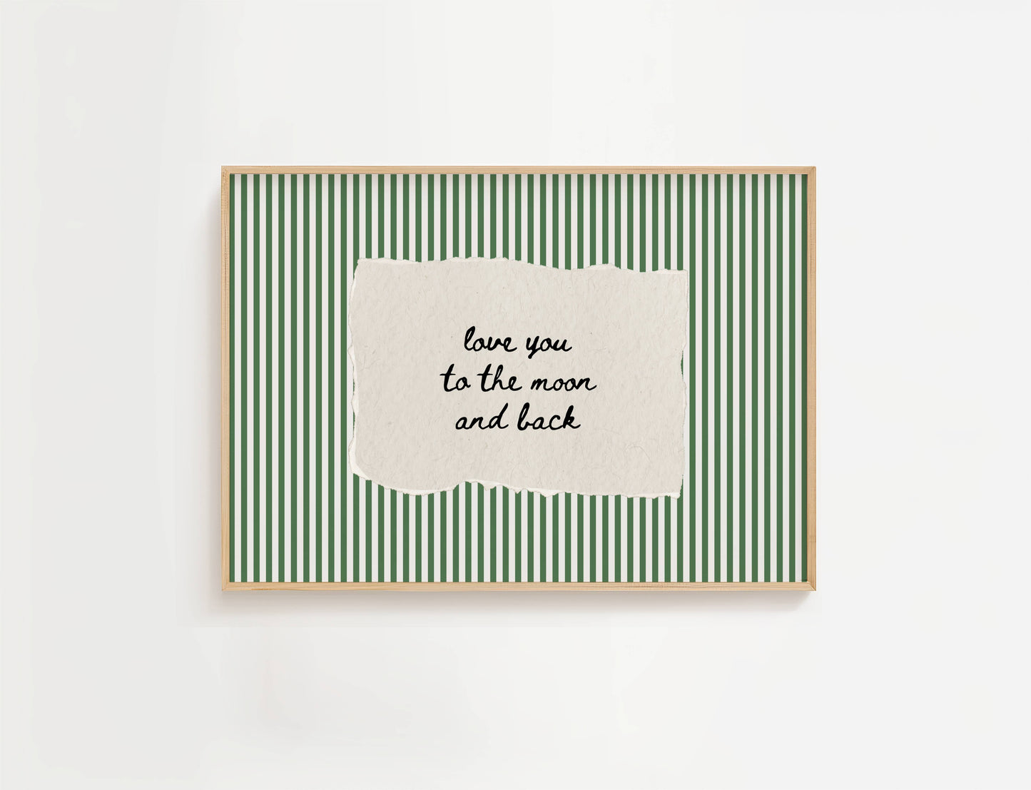 Love You to the Moon Vintage Stripe Print | Digital Download