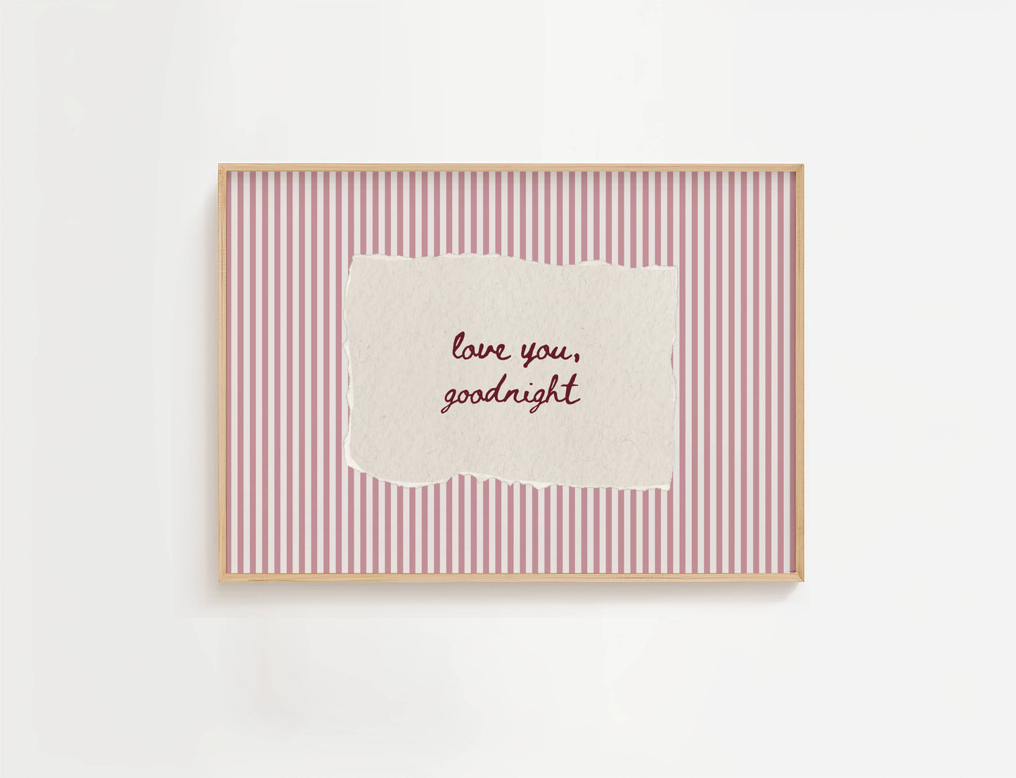 Love You Goodnight Vintage Stripe Print | Digital Download