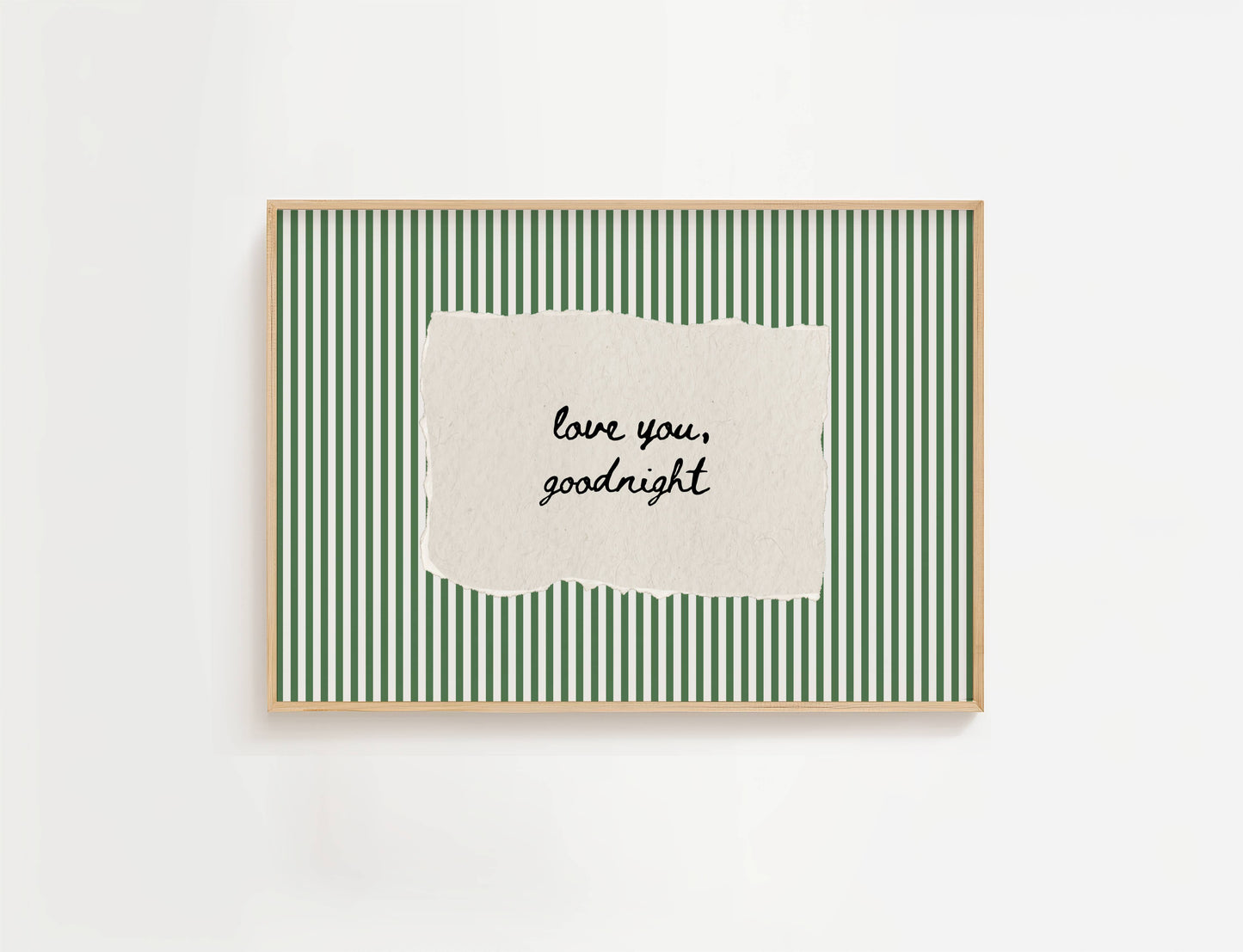 Love You Goodnight Vintage Stripe Print | Digital Download