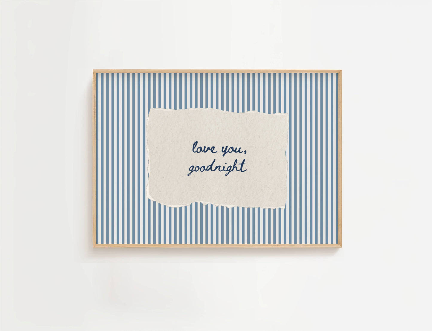 Love You Goodnight Vintage Stripe Print | Digital Download