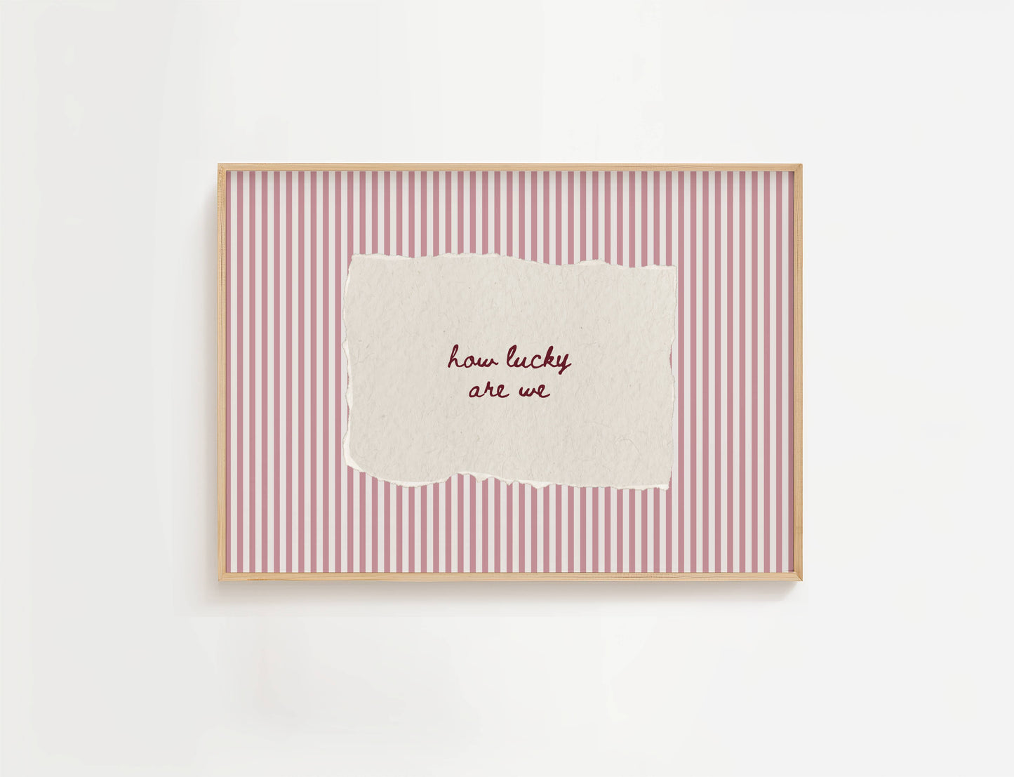 How Lucky Are We Vintage Stripe Print | Digital Download