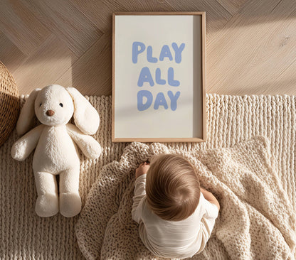 Play All Day Nursery Quote Print | Digital Download
