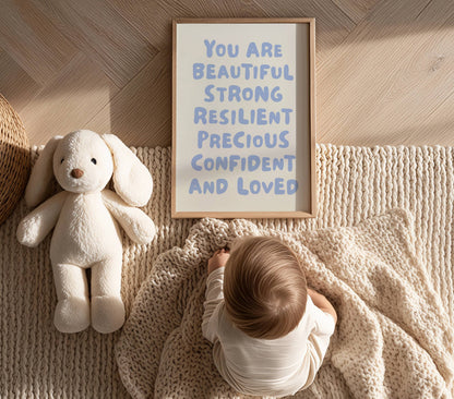 You Are Beautiful Affirmation Quote Print | Digital Download
