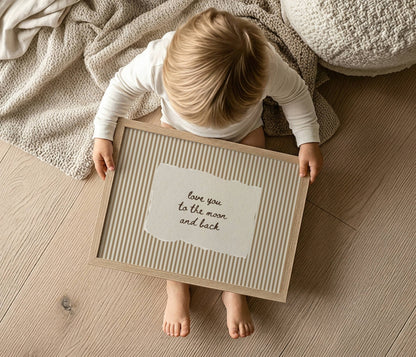 Love You to the Moon Vintage Stripe Print | Digital Download