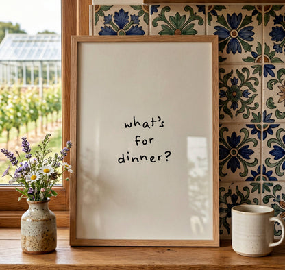 What’s for Dinner Kitchen Quote Print | Digital Download