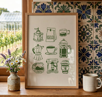 Coffee Bar Kitchen Print | Digital Download