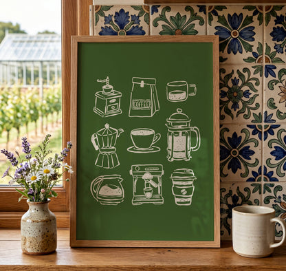 Coffee Bar Kitchen Print | Digital Download