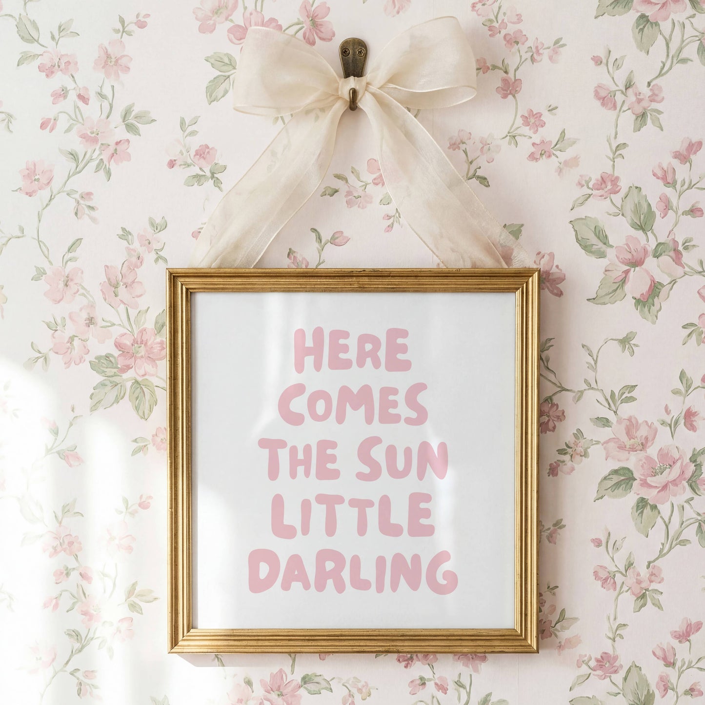 Here Comes the Sun Nursery Quote Print | Digital Download
