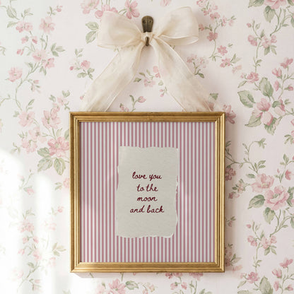 Love You to the Moon Vintage Stripe Print | Digital Download