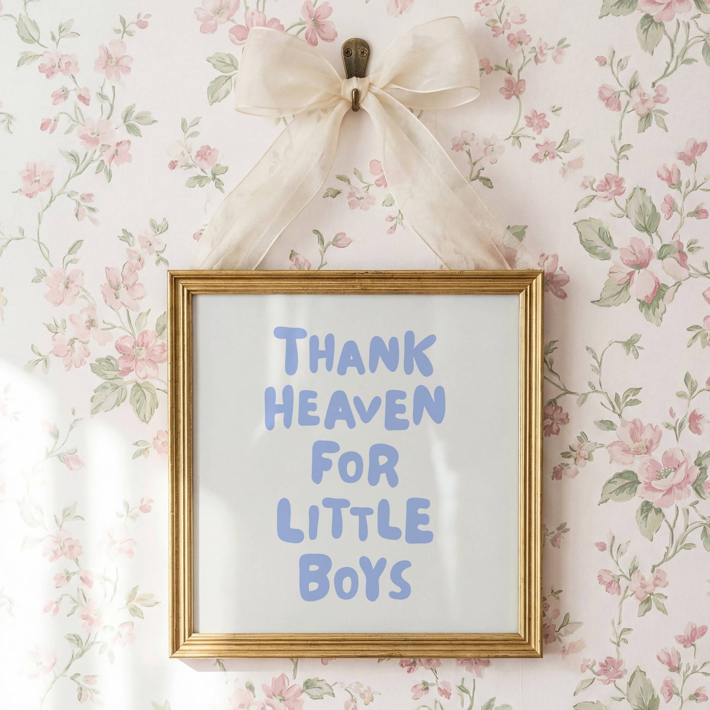 Thank Heaven For Little Boys Nursery Print | Digital Download