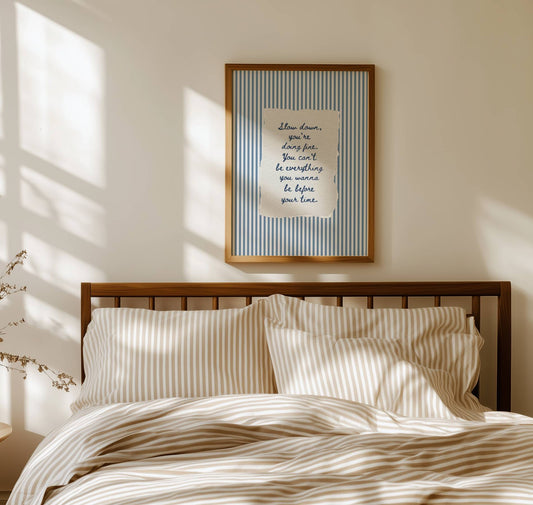 Slow Down You're Doing Fine Vintage Stripe Print | Digital Download