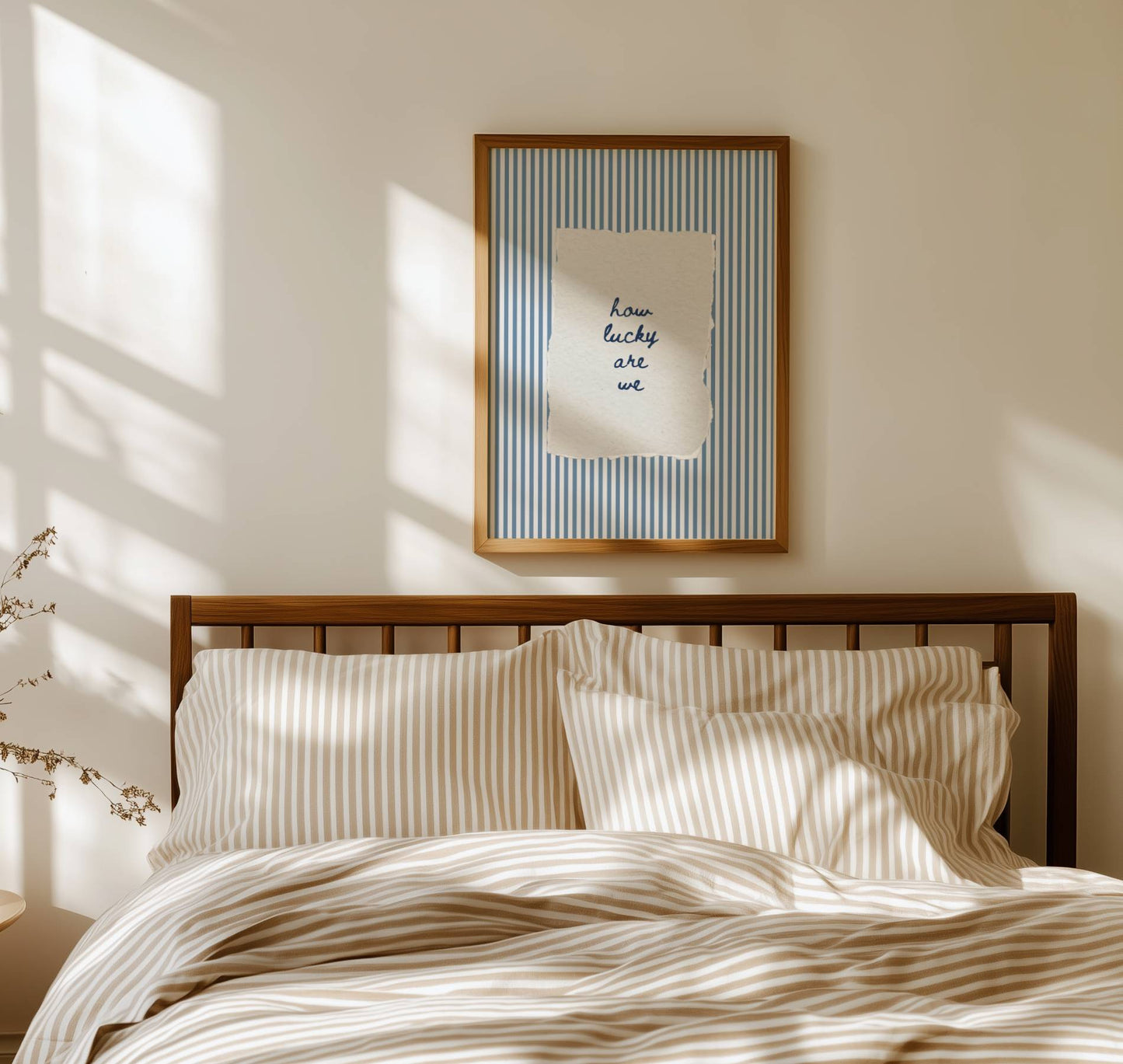 How Lucky Are We Vintage Stripe Print | Digital Download