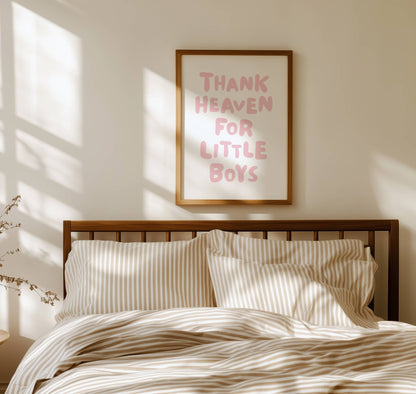 Thank Heaven For Little Boys Nursery Print | Digital Download