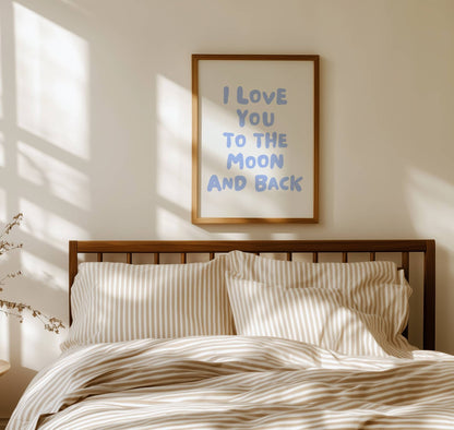Love You to the Moon and Back Nursery Quote Print | Digital Download