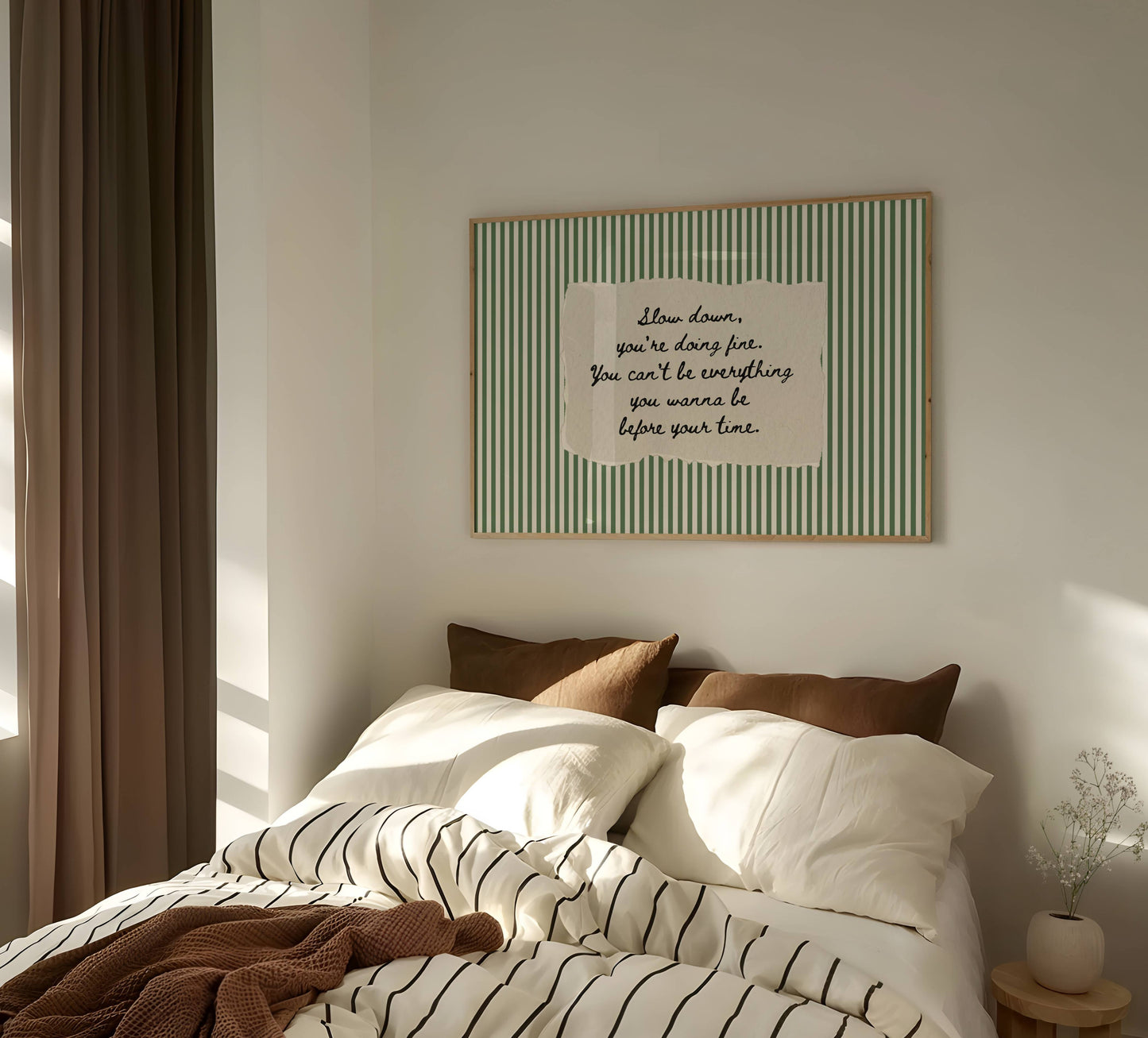 Slow Down You're Doing Fine Vintage Stripe Print | Digital Download