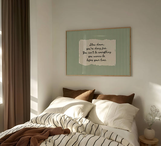 Slow Down You're Doing Fine Vintage Stripe Print | Digital Download