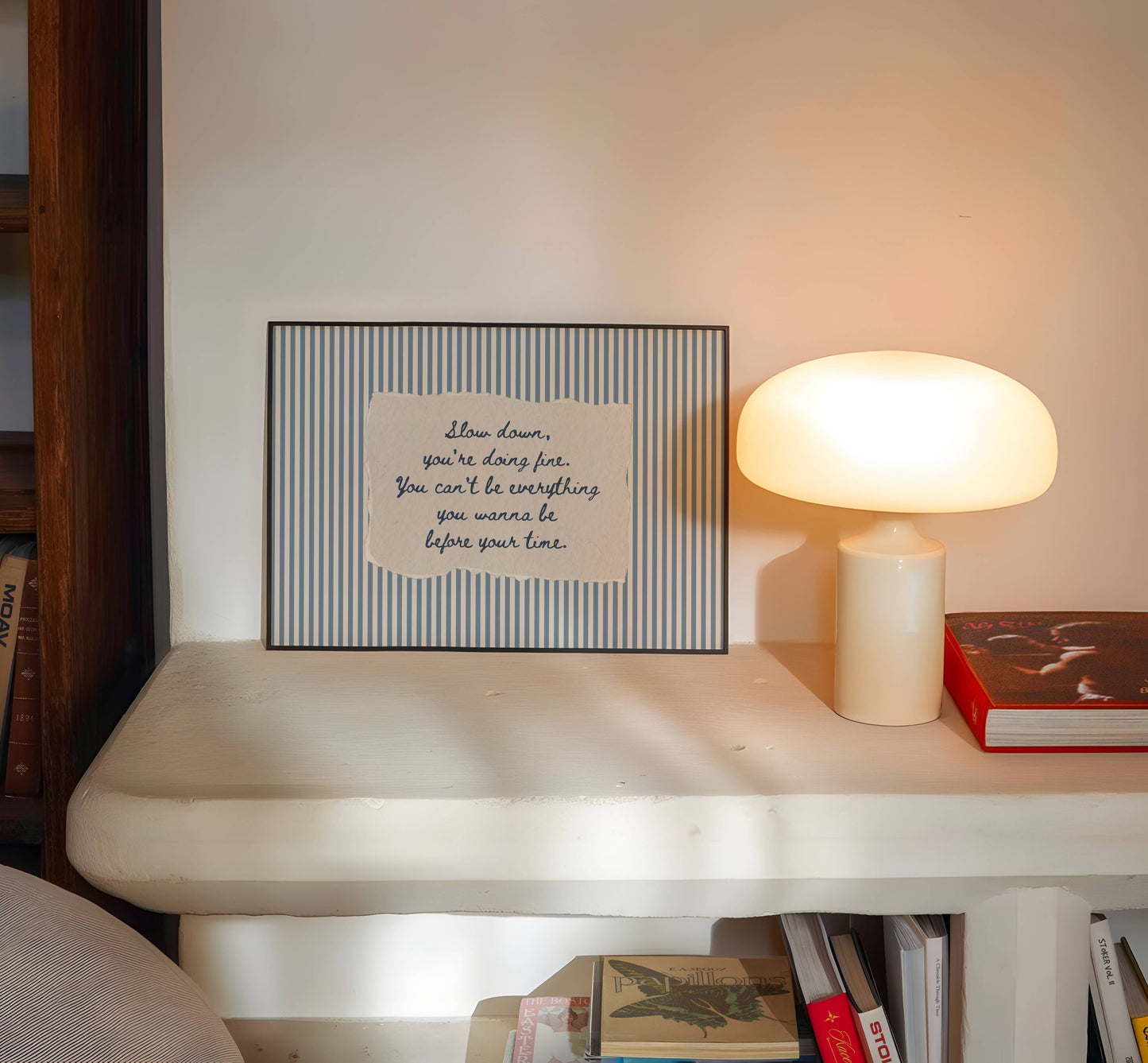 Slow Down You're Doing Fine Vintage Stripe Print | Digital Download