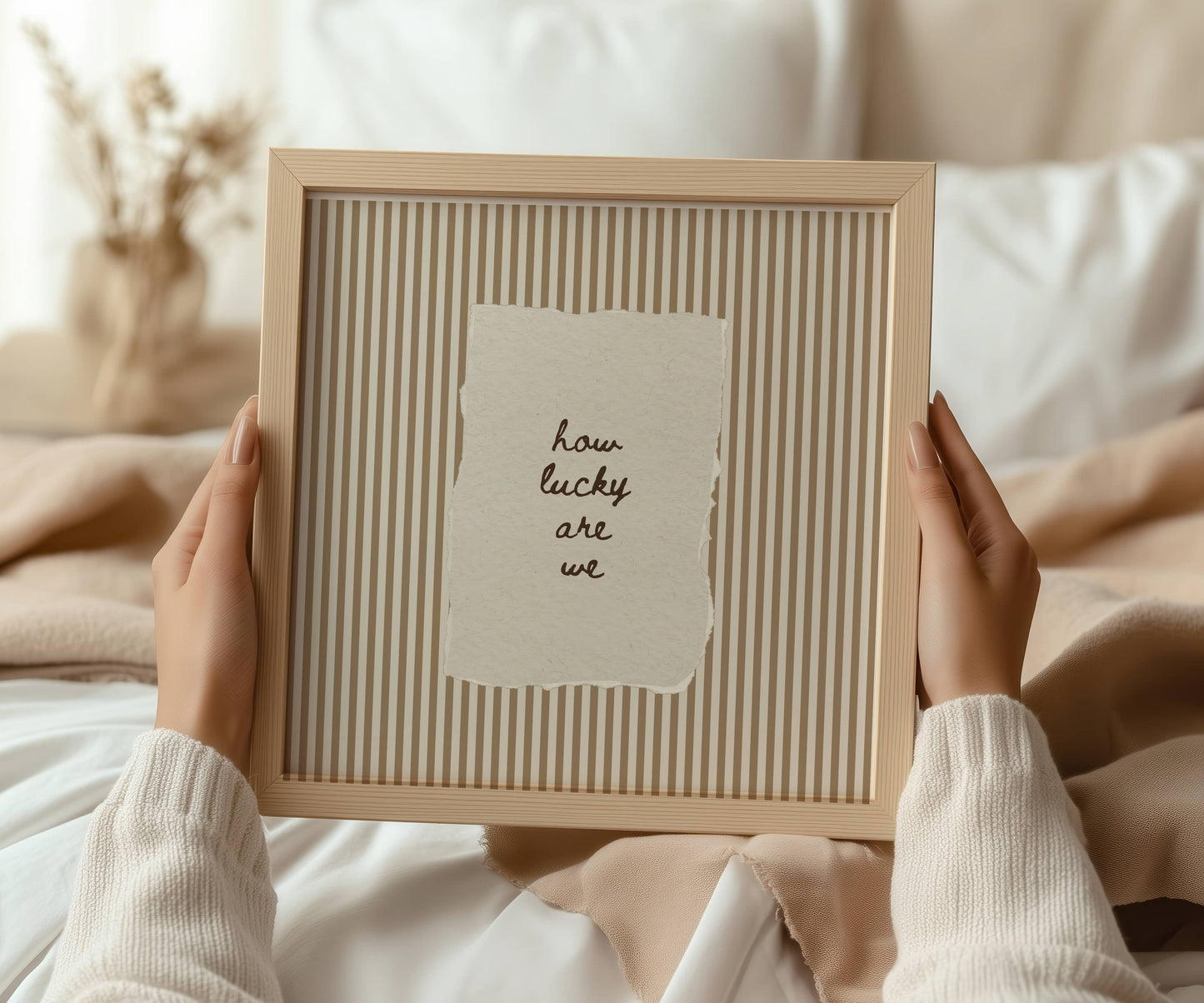 How Lucky Are We Vintage Stripe Print | Digital Download