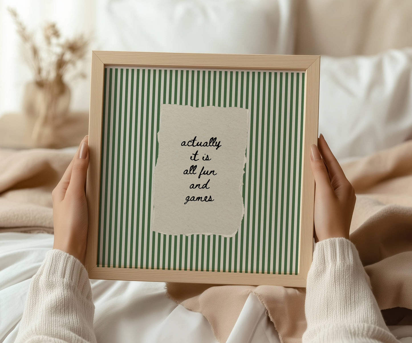 Actually It Is All Fun And Games Vintage Stripe Print | Digital Download