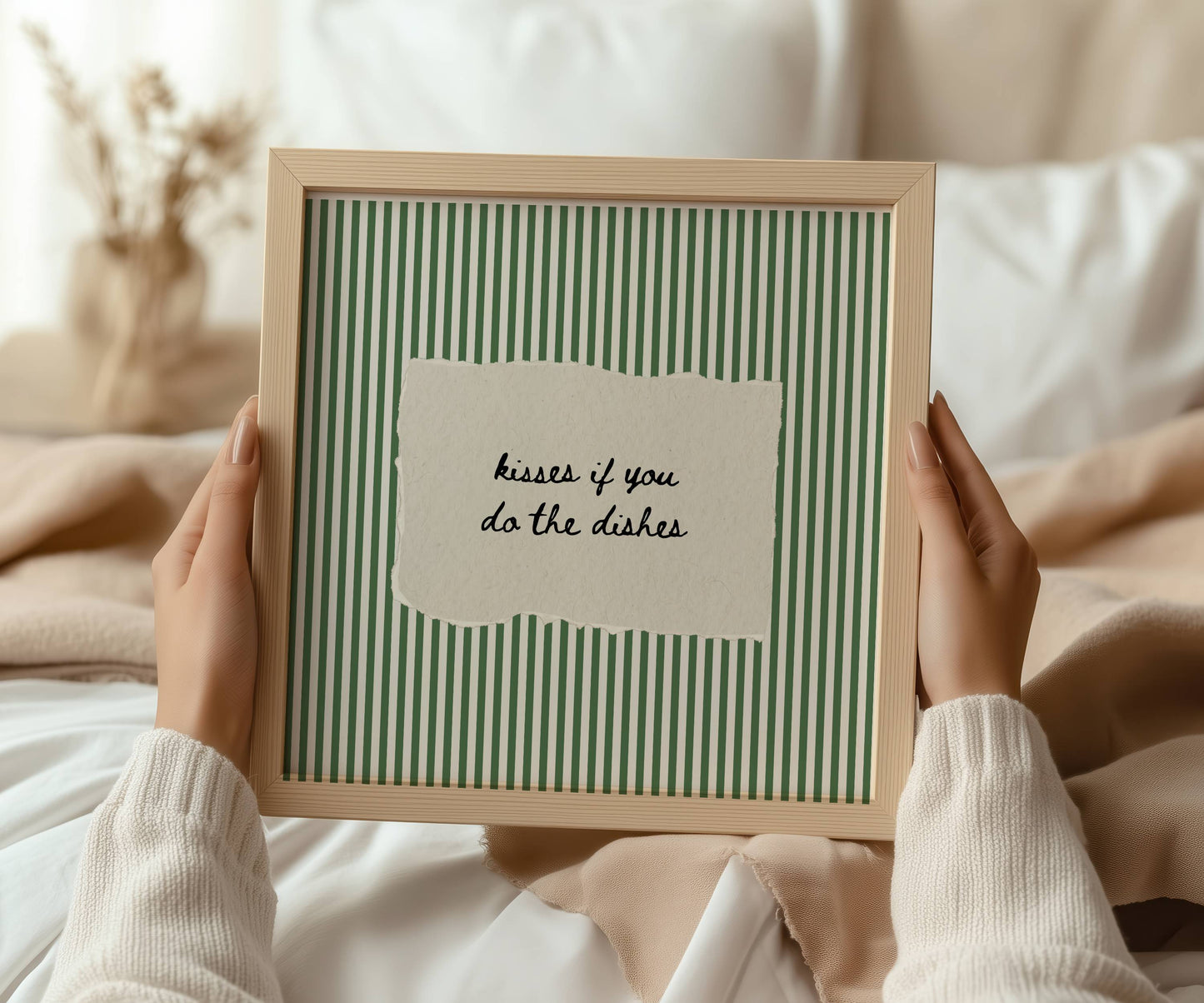 Kisses If You Do The Dishes Vintage Print | Digital Download